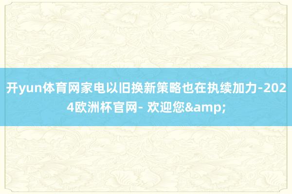 开yun体育网家电以旧换新策略也在执续加力-2024欧洲杯官网- 欢迎您&