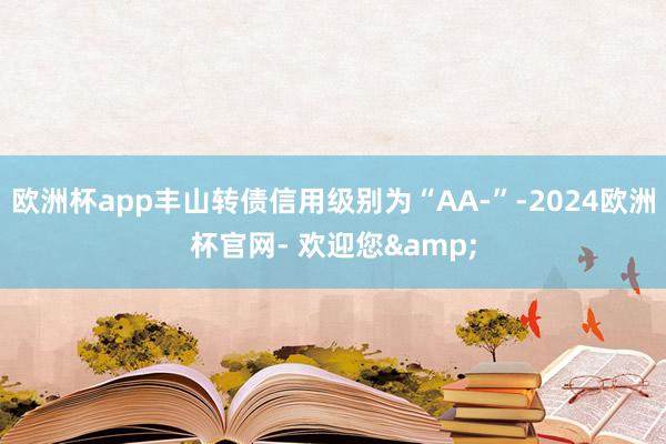 欧洲杯app丰山转债信用级别为“AA-”-2024欧洲杯官网- 欢迎您&