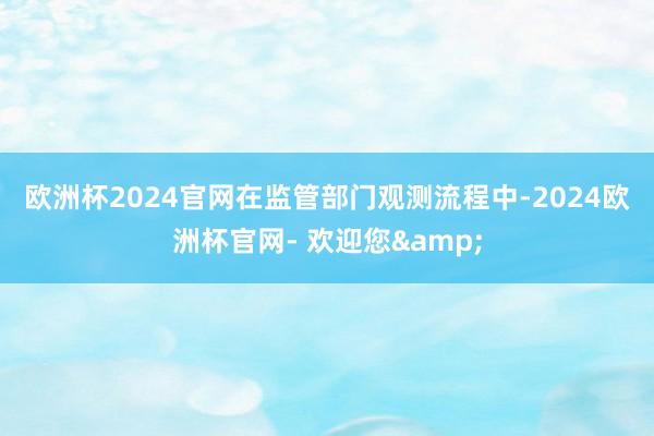 欧洲杯2024官网　　在监管部门观测流程中-2024欧洲杯官网- 欢迎您&