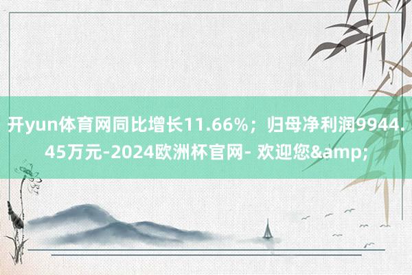 开yun体育网同比增长11.66%；归母净利润9944.45万元-2024欧洲杯官网- 欢迎您&