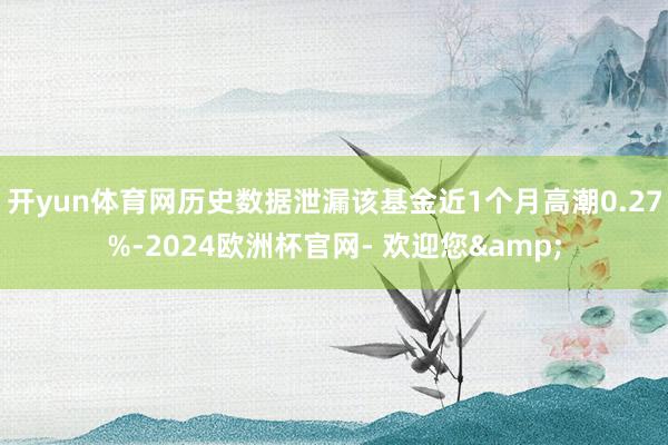 开yun体育网历史数据泄漏该基金近1个月高潮0.27%-2024欧洲杯官网- 欢迎您&