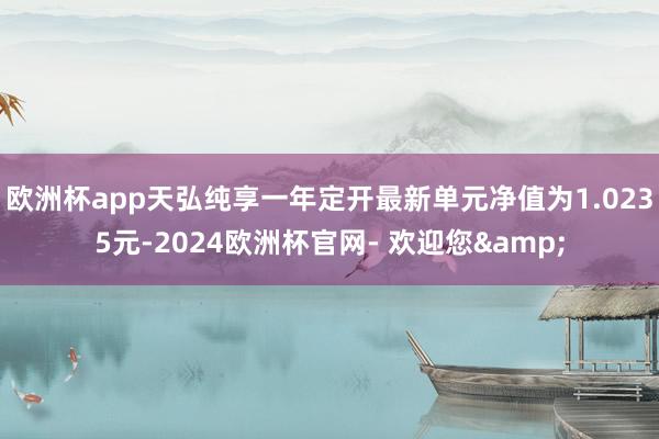 欧洲杯app天弘纯享一年定开最新单元净值为1.0235元-2024欧洲杯官网- 欢迎您&