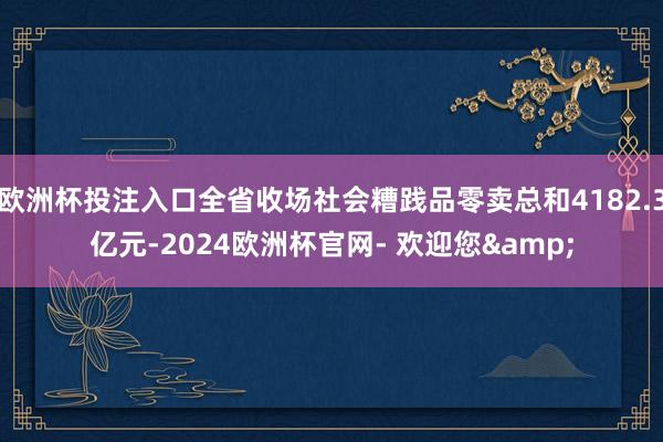 欧洲杯投注入口全省收场社会糟践品零卖总和4182.3亿元-2024欧洲杯官网- 欢迎您&