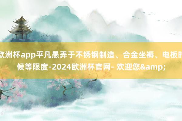 欧洲杯app平凡愚弄于不锈钢制造、合金坐褥、电板时候等限度-2024欧洲杯官网- 欢迎您&