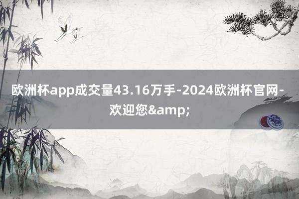 欧洲杯app成交量43.16万手-2024欧洲杯官网- 欢迎您&