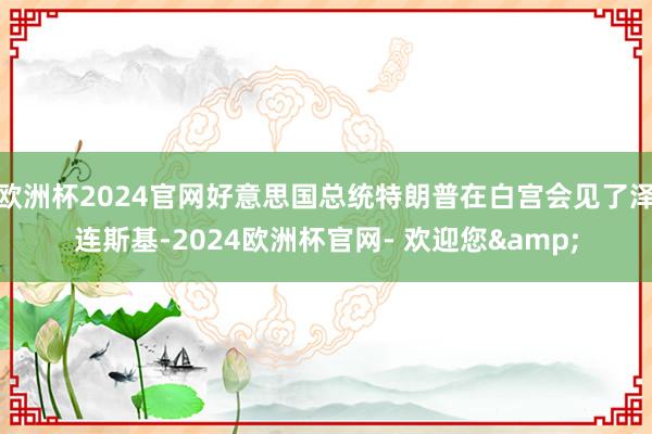 欧洲杯2024官网好意思国总统特朗普在白宫会见了泽连斯基-2024欧洲杯官网- 欢迎您&